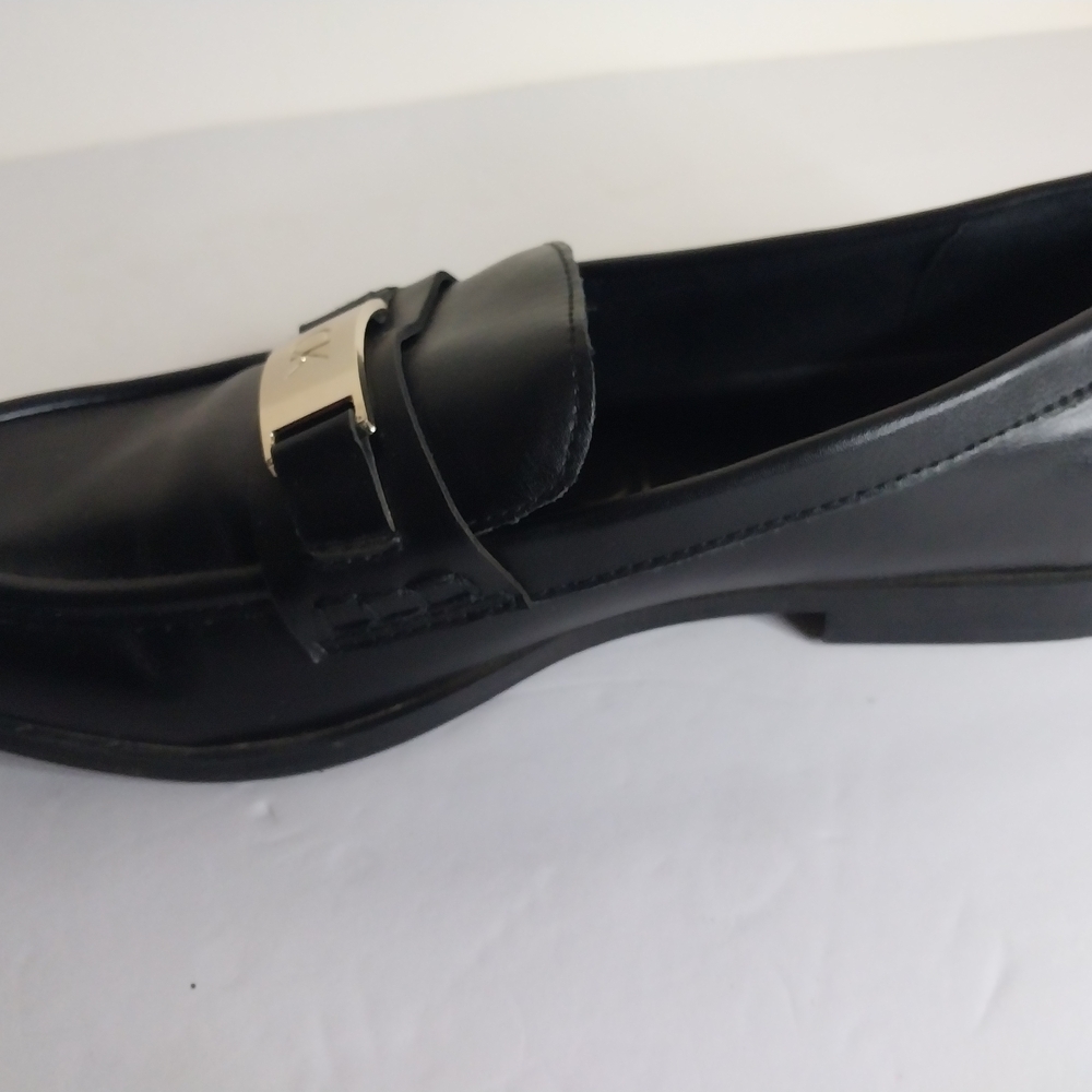 CALVIN KLEIN Size 8.5 Women's Leather Upper Black Loafers - Picture 7 of 8